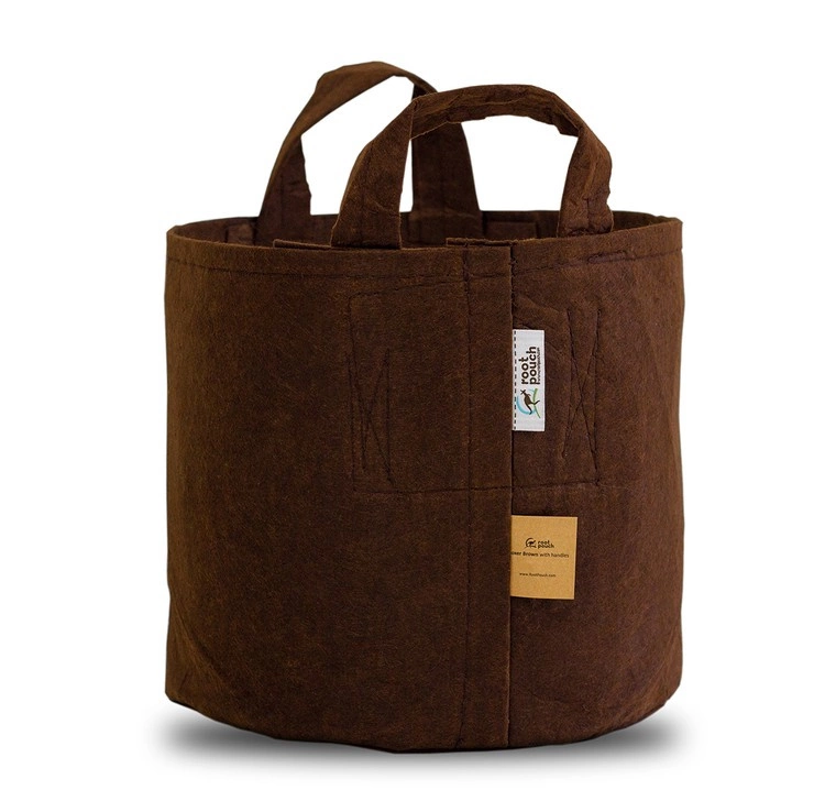 Textilní květináč s uchy 45L hnědý ROOT POUCH